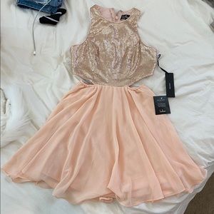 Lulu’s Pink Sequined Homecoming Dress